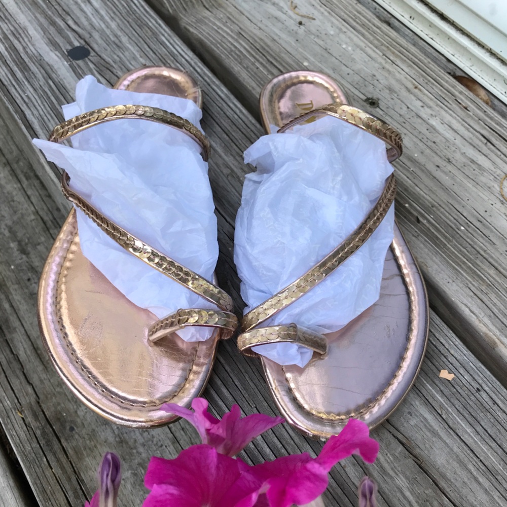 Rose Gold‎ Sequin Sandals
